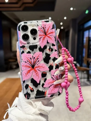 Purple Crystal Flower Pattern Design Phone Case Compatible With Apple 14/13 Pro Max/12 Pro/11/Xr/Xs/7/8 Plus, S10/S22/A12/A50/A52/S24/A135G And Other Models – Durable TPU Material With Air Cushion