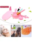 Anezus 11 Pcs DIY Facial Mask Mixing Tool Kit With Bowl Stick Spatula Silicone Brush Spray Bottle Puff Soaking Bottle Gauges Pink