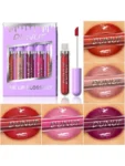 DUNUF 5 Pcs Long-Lasting Lip Gloss Set Waterproof Lipstick Non-Fading Non-Stick Cup Beginner Friendly Perfect Christmas Gift Beautifully Wrapped